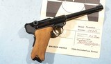 UNFIRED MAUSER / INTERARMS 9MM LUGER 6” PISTOL W/BOX & PAPERS. - 2 of 8