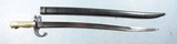 FRENCH MODEL 1866 CHASSEPOT INFANTRY RIFLE SABER BAYONET AND SCABBARD. - 1 of 7