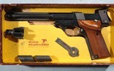 1970 IN ORIG BOX HIGH STANDARD SUPERMATIC TROPHY 107 MILITARY 7 1/4" .22LR TARGET PISTOL WITH WEIGHTS AND COMP. - 4 of 13