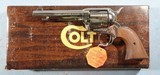 1980's NEW IN BOX COLT MODEL 1873 SAA PEACEMAKER SINGLE ACTION ARMY 5 1/2" NICKEL .44 SPECIAL REVOLVER. - 1 of 8