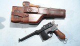 MAUSER MODEL 1930 C96 BROOMHANDLE 7.63 MAUSER CAL. SEMI-AUTO PISTOL WITH HOLSTER STOCK AND HARNESS. - 1 of 10
