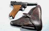 WW2 GERMAN ARMY MAUSER LUGER 9MM S/42 SEMI-AUTO PISTOL DATED 1939 W/ORIG. HOLSTER. - 1 of 13