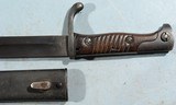 WW1 BAVARIAN GERMAN MAUSER MODEL 1898/05 BUTCHER BLADE BAYONET & SCABBARD FOR MAUSER GEWEHR 98 RIFLE. - 2 of 5