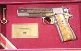 COLT 1911A1 WW2 WWII AMER. HISTORICAL ASSN. COMMEMORATIVE 1911-A1 PISTOL IN ORIG. DISPLAY CASE W/PAPERS BY AUTO-ORDNANCE, CIRCA 1985. - 3 of 5