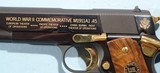 COLT 1911A1 WW2 WWII AMER. HISTORICAL ASSN. COMMEMORATIVE 1911-A1 PISTOL IN ORIG. DISPLAY CASE W/PAPERS BY AUTO-ORDNANCE, CIRCA 1985. - 5 of 5