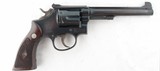 EARLY SMITH & WESSON K38 K-38 TARGET MASTERPIECE PRE-MODEL 14 .38 SPECIAL 6" BLUE 5-SCREW REVOLVER, CIRCA 1949. - 1 of 8