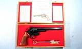 CASED LIKE NEW SMITH & WESSON MODEL 25 OR 25-5 .45LC .45 COLT 8 3/8" BLUE REVOLVER CIRCA 1980. - 1 of 7