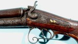 BELGIAN GOLD INLAID GAME SCENE ENGRAVED DOUBLE UNDERLEVER 12 GAUGE SHOTGUN CIRCA 1870’S-80’S. - 6 of 7