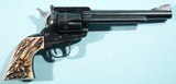 1961 RUGER OLD MODEL BLACKHAWK FLAT-TOP .357 MAGNUM 6 1/2" BLUE SINGLE ACTION REVOLVER. - 3 of 9