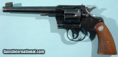 PRE-WW2 COLT OFFICER’S MODEL TARGET .38 SPL. CAL. 6” REVOLVER CIRCA 1939.