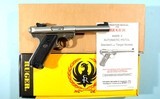 RUGER MARK II TARGET 5 ½” STAINLESS 22LR CAL PISTOL NEW UNFIRED IN ORIG. BOX. CA. 1990’S. - 1 of 6