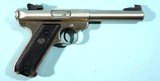 RUGER MARK II TARGET 5 ½” STAINLESS 22LR CAL PISTOL NEW UNFIRED IN ORIG. BOX. CA. 1990’S. - 5 of 6