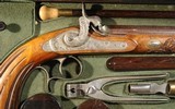 ORIGINAL CASED PAIR FRENCH PERCUSSION DUELLING/TARGET PISTOLS BY FERDINAND CLAUDIN (1835-90) OF PARIS CA. 1850’S. - 3 of 12