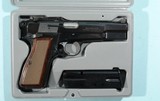 BELGIAN BROWNING HI-POWER TANGENT SIGHT POLISHED BLUE 9MM PISTOL CA. 1990’S NEW IN ORIG. BOX. - 3 of 5