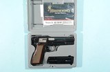 BELGIAN BROWNING HI-POWER TANGENT SIGHT POLISHED BLUE 9MM PISTOL CA. 1990’S NEW IN ORIG. BOX. - 1 of 5