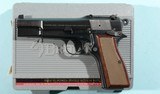 BELGIAN BROWNING HI-POWER TANGENT SIGHT POLISHED BLUE 9MM PISTOL CA. 1990’S NEW IN ORIG. BOX. - 4 of 5