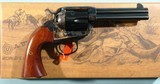 NEW IN BOX UBERTI BISLEY MODEL 1873 SINGLE ACTION SINGLE ACTION .45 LONG COLT (.45LC) 4 3/4" BLUE/ CASE REVOLVER. - 2 of 5