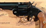 TAYLOR'S & CO. BY UBERTI U.S. MODEL SCHOFIELD NO. 3 2ND MODEL TOP-BREAK .45 LONG COLT 5" BLUE SINGLE ACTION REVOLVER LIKE NEW IN BOX. - 3 of 7