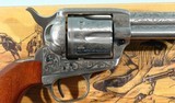 TAYLOR'S & CO. BY UBERTI ENGRAVED 1873 SAA SINGLE ACTION CATTLEMAN .45 LONG COLT 4 3/4" REVOLVER NEW IN BOX. - 6 of 9