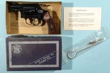 MINT IN ORIG. BOX 1963 SMITH & WESSON MODEL 36 (PRE DASH) CHIEFS SPECIAL .38 SPECIAL FLAT-LATCH 2" SNUBNOSE BLUE REVOLVER. - 1 of 9