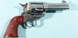 2007 RUGER LIKE NEW IN BOX NEW VAQUERO .45 LONG COLT .45LC 3 3/4" HI-GLOSS STAINLESS SAA SINGLE ACTION REVOLVER. - 3 of 6