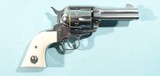 2001 RUGER VAQUERO HI-GLOSS STAINLESS .357 MAGNUM 3 3/4" SAA SINGLE ACTION REVOLVER NEW IN BOX. - 3 of 6