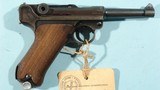 WW2 MAUSER LUGER CODE 42 SEMI-AUTO 9MM PISTOL DATED 1939 W/BRING BACK TAG. - 5 of 20