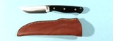BARK RIVER MONTANA GUIDE 4” BLACK CANVAS MICARTA / MOSAIC PIN SKINNING KNIFE W/LEATHER SHEATH NEW IN ORIG BOX CA. 1990’S. - 2 of 5