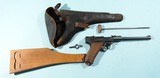 WW1 IMPERIAL GERMAN ARMY DWM 1917 DATE 9MM ARTILLERY LUGER PISTOL W/ORIG. HOLSTER. - 1 of 7