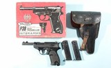 WALTHER P38 P-38 9MM PISTOL IN INTERARMS BOX WITH HOLSTER & TWO MAGS. - 1 of 10