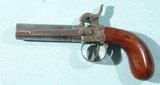 LIEGE BELGIUM LARGE BORE PERCUSSION TURN-BARREL BOX LOCK CENTER HAMMER BELT PISTOL WITH BELT HOOK CA. 1840’S-50’S. - 1 of 4
