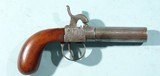 LIEGE BELGIUM LARGE BORE PERCUSSION TURN-BARREL BOX LOCK CENTER HAMMER BELT PISTOL WITH BELT HOOK CA. 1840’S-50’S. - 2 of 4