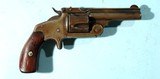 FRONTIER ERA SMITH & WESSON MODEL 2 SECOND ISSUE .38 S&W CAL. SINGLE ACTION SPUR TRIGGER POCKET REVOLVER CA. 1880’S. - 2 of 4