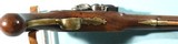 BRITISH GEORGE III FLINTLOCK BRASS BARRELED MILITIA OFFICER’S PISTOL BY JOHN MILES OF LONDON & PHILADELPHIA CA. 1810-20. - 5 of 6