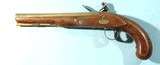 BRITISH GEORGE III FLINTLOCK BRASS BARRELED MILITIA OFFICER’S PISTOL BY JOHN MILES OF LONDON & PHILADELPHIA CA. 1810-20. - 2 of 6