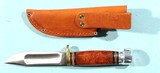 MARBLE’S IDEAL 4 1/2” BURL MAPLE HUNTING KNIFE W/SHEATH IN ORIG. BOX CA. 1990’S. - 3 of 4