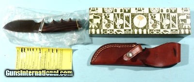 GERBER MODEL 100 EBONY 4” SKINNING KNIFE W/LEATHER SHEATH IN ORIG. BOX CA. 1970’S-80’S.