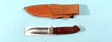 A.G. RUSSELL 4” DROP POINT ATS-34 HUNTER W/BROWN RUCARTA GRIPS & SHEATH NEW IN SHIPPING BOX. - 2 of 3