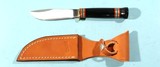SCARCE MARBLE’S CAMPERCRAFT 4 1/2” BUFFALO HORN USA MADE SKINNING KNIFE W/LEATHER SHEATH IN ORIG. BOX CA. 1980’S. - 2 of 5
