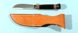 SCARCE MARBLE’S CAMPERCRAFT 4 1/2” BUFFALO HORN USA MADE SKINNING KNIFE W/LEATHER SHEATH IN ORIG. BOX CA. 1980’S. - 3 of 5