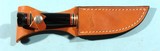 SCARCE MARBLE’S CAMPERCRAFT 4 1/2” BUFFALO HORN USA MADE SKINNING KNIFE W/LEATHER SHEATH IN ORIG. BOX CA. 1980’S. - 4 of 5