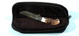 SCARCE SCHRADE D’HOLDER MILLENNIUM 3 3/4” SAMBAR STAG SKINNING KNIFE W/LEATHER SHEATH AND CARRYING CASE IN ORIG. BOX CA. 2000. - 5 of 6