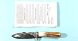 RANDALL MADE ALASKA 5” STAG HANDLE SKINNING KNIFE W/LEATHER SHEATH CA. 1990’S. - 2 of 5