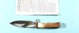 RANDALL MADE ALASKA 5” STAG HANDLE SKINNING KNIFE W/LEATHER SHEATH CA. 1990’S. - 3 of 5