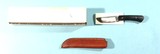 BARK RIVER WOODLAND SPECIAL 3 1/4” BLACK CANVAS MICARTA USA MADE SKINNING KNIFE W/LEATHER SHEATH IN ORIG. BOX CA. 1990’S. - 1 of 5