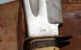 1950'S ERA E.C. SOLINGEN 8X 13" STAG HANDLED BOWIE KNIFE WITH SCABBARD "MADE IN GERMANY". - 2 of 7