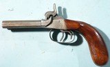 GERMAN PERCUSSION DOUBLE BARREL BOXLOCK POCKET PISTOL CA. MID TO LATE 1800’S. - 2 of 6