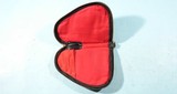 VINTAGE BROWNING ZIPPERED PISTOL RUG / CASE FOR MODEL 1910 OR 71 .380ACP OR .32ACP PISTOL, 8.5"X 6.5" RED FLANNEL LINED. - 3 of 4