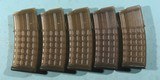LOT OF FIVE STEYR AUG .223 REM 30 ROUND POLYMER SEE THRU GREEN BASE MAGAZINES. - 1 of 6