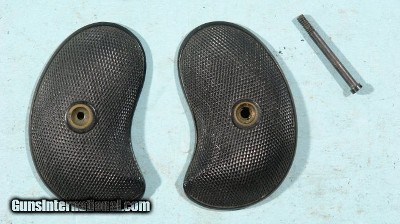 ORIGINAL REMINGTON O/U .41 RF CAL. DOUBLE DERRINGER HARD RUBBER GRIPS CIRCA 1890’S.